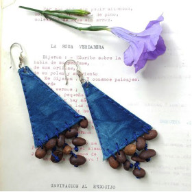 Aretes triangular de añil