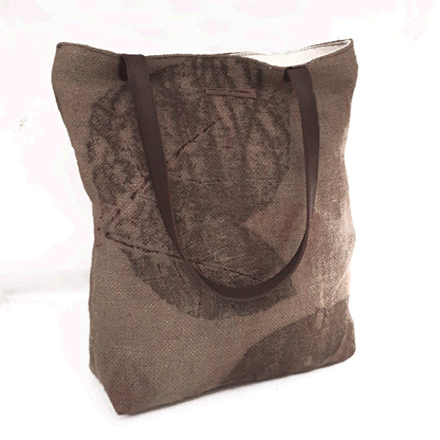 Tote bag de yute con Ecoprint
